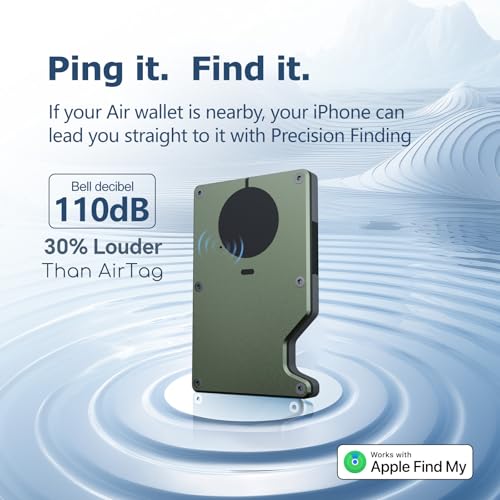 Air Wallet for Men with Built-in AirTag Chip, Works with Apple Find My (iOS Only), Track Your Wallet, Slim Minimalist Wallet for Men, RFID men's wallet, Credit Card Holder (Army Green)3