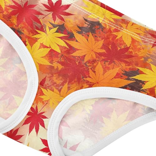 Joisal Vibrant Autumn Maple Leaves Toddler Underwear Floral 2t Cotton Cute Panties Girl Cartoon Undies Kids Briefs4