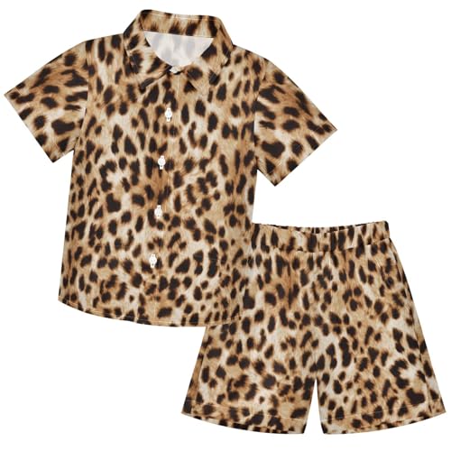 visesunny Boys 2 Piece Outfit Button Down Shirt and Short