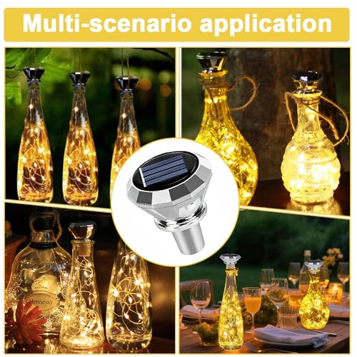 KQWVZ 8 Unidades De Luces Solares LED Para Botellas,20 Ledes,2 M, Luces Solares Para Botellas,Solar Luces Para Botellas,Unidades De Botellas Solares Para Exteriores Para Botellas,Bricolaje,Fiestas
