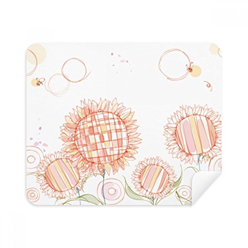 Hand Painted Flower Sunflower Honeybee Cleaning Cloth Screen Cleaner 2pcs Suede Fabric