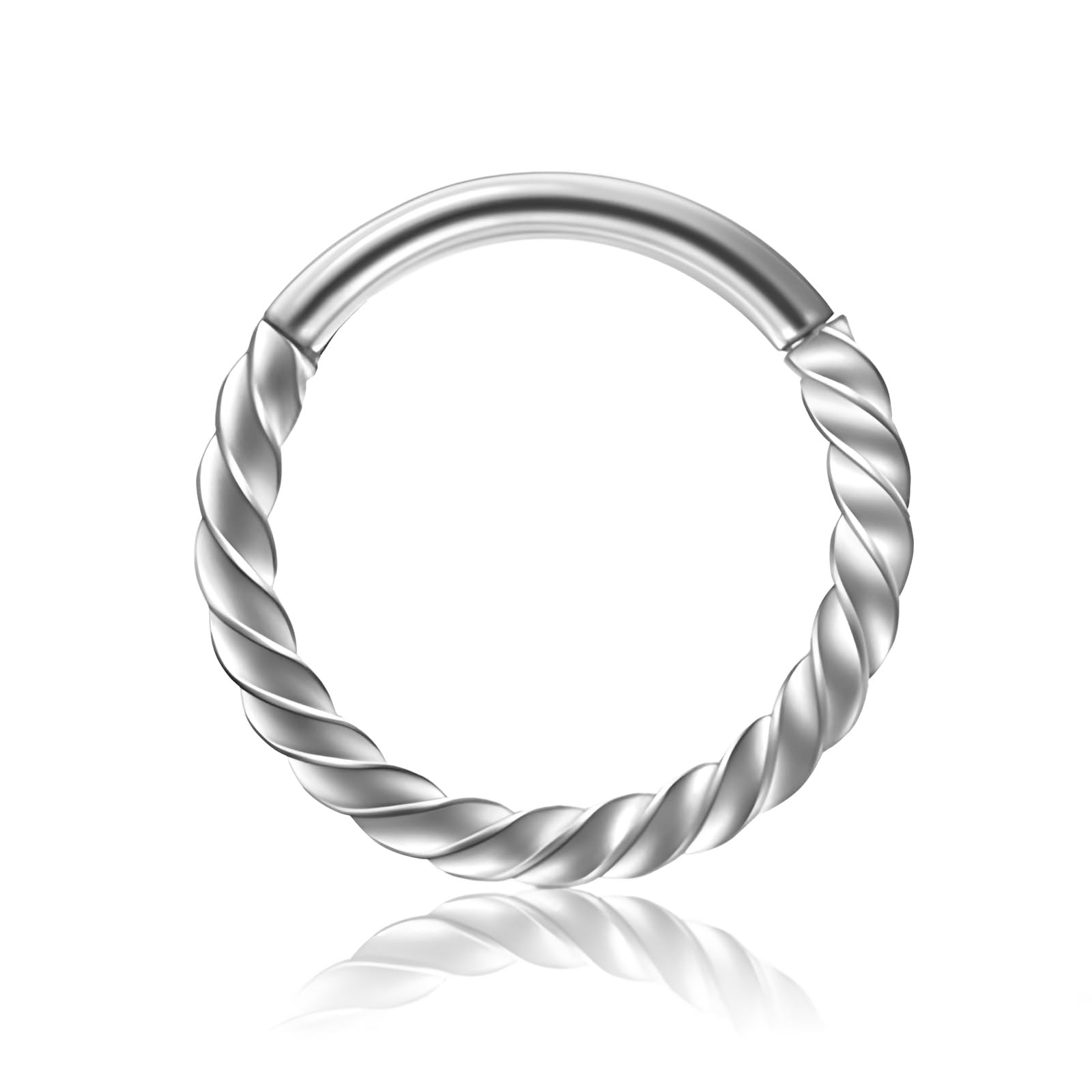 Decentraland 1 ST 16G Zilver Diameter 8mm 316L Dubbele hoepel roestvrij staal scharnierende neusring kraakbeen oorbellen septumringen daith tragus oorbellen segment clicker lip piercing sieraden voor