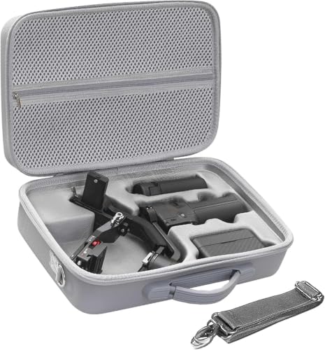 Image of M.G.R.J Portable Carrying Case Cover for DJI RS 3 Mini /DJI Ronin RS 3 Mini Gimbal Stabilizer and Accessories (Hard|PU Leather|Grey)
