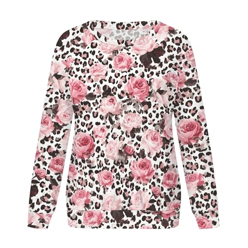 Costaric Women's Long Sleeve Sweatshirts Western Aztec Sweatshirts Loose Retro Crewneck Floral Graphic Casual Pullover Top4