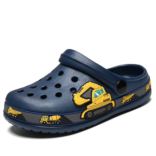 Meidiastra Garden Clogs Shoes Sandals Cute Cartoon Summer Animal Home Room Lightweight Slip On Sandals Shower Slides Non-Slip Shoes Sport Kids Child Children Baby Boys Girls Toddler/Little Kid Excavator Navy 29 thumb #7