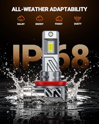 Image of SEALIGHT 𝟗𝟎𝟎𝟓+𝐇𝟏𝟏 𝐋𝐢𝐠𝐡𝐭 Bulb Combo, 88,000LM 9X Super Brighter than Stock Bulb, 1:1 Real Size, 6500K Cool White Light Bulbs for Car Powersports ATV /UTV, IP68 Waterproof, Pack of 4