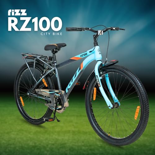 Image of Rizz RZ100 26T Bicycle | Steel Frame | Comfort Seat | Anti-Skid Tyres | Adjustable Handlebar | 10+ Years (Cyan)