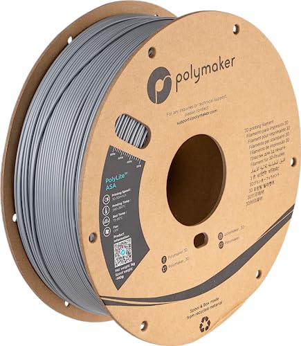 Image of Polymaker ASA Filament 1.75mm Grey, 1kg ASA 3D Printing Filament, Heat & Weather Resistant - ASA 3D Printer Filament Perfect for Printing Outdoor Functional Parts