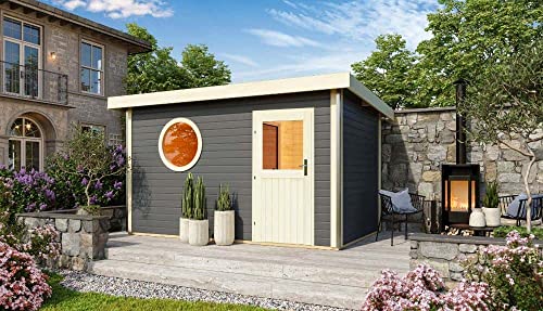 FinnTherm Saunahaus Relax 2 O aus Holz Gartensauna mit 38 mm Wandstärke...