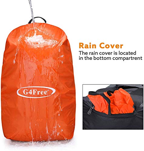 G4Free 45L Hiking Backpacks with Rain Cover Waterproof Trekking Backpack Travel Backpack Outdoor Camping Mountaineering Hiking for Men Women – Bild 3