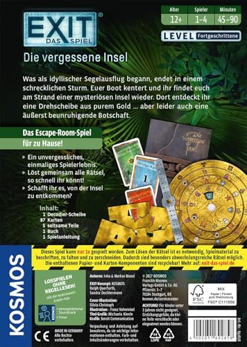Kosmos Giochi Uniti - Exit: The Forgotten Island - Tabletop Game, Multi-Colour German version, Bunt, Medium - Image 2