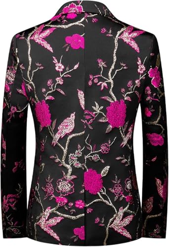 Men's 2 Piece Slim Fit Printed Tuxedo Suit Set One Button Suit Jacket Pants Sets Casual Business Wedding Suits2