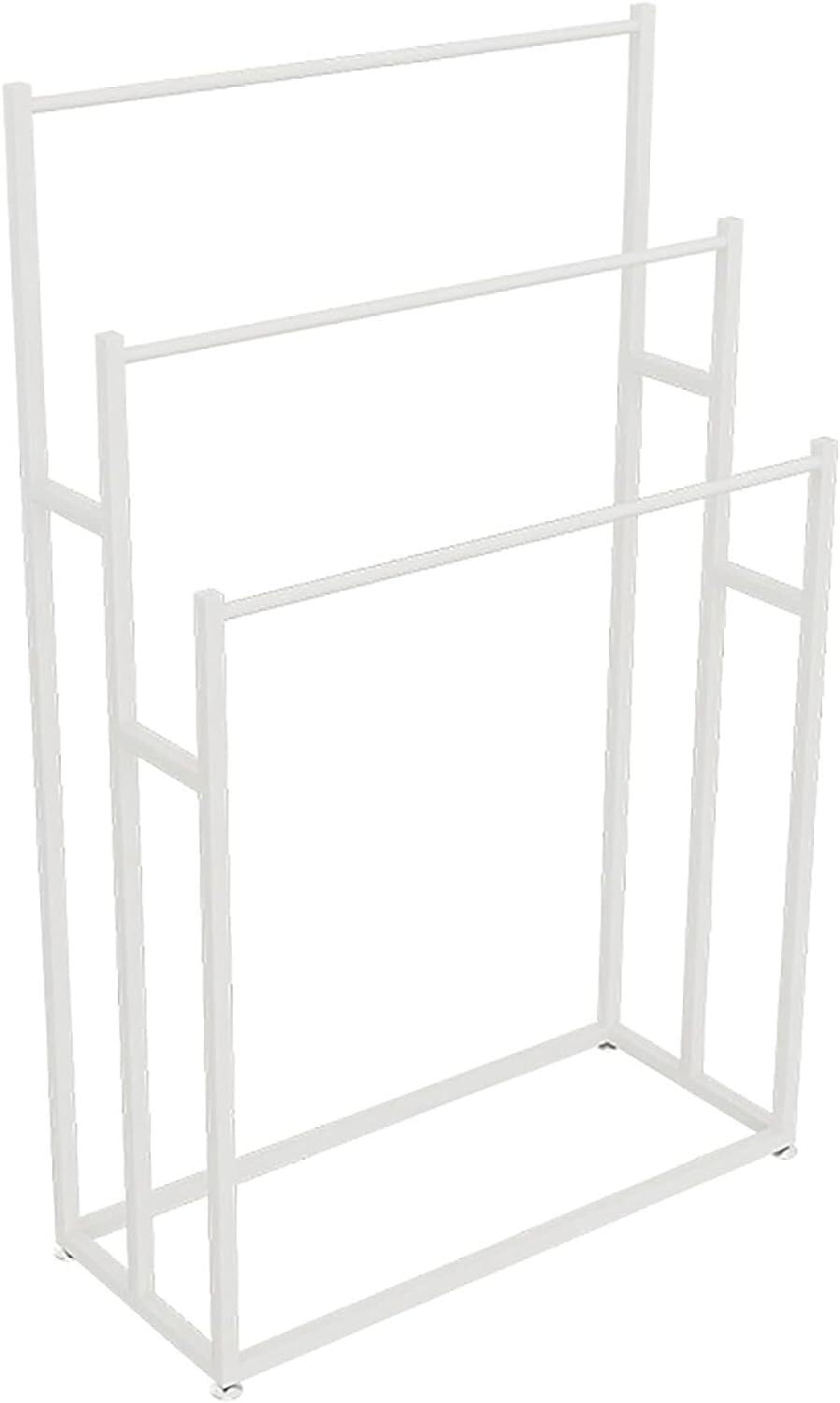 Porte-serviettes pour salle de bain balcon et chambre valet blanc à 3 barres