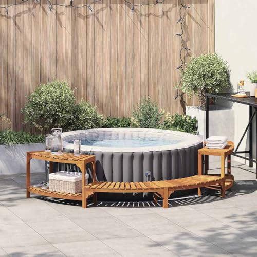 È fatto di legno massello di acacia, quindi è robusto e si adatta benissimo a tutte le configurazioni della spa