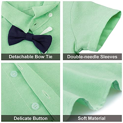 Image of A&J DESIGN Toddler Boy Suit Dress Clothes St. Patricks Day Suspenders Gentlman Dress Summer Outfit Grass Green 4-5T