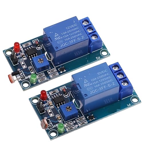 JQC-3FF-S-Z 5V 12V Light Photoswitch Sensor Switch LDR Photoresistor Relay Module Light Detection Photosensitive Sensor Board 1Pcs (Size : 5V)