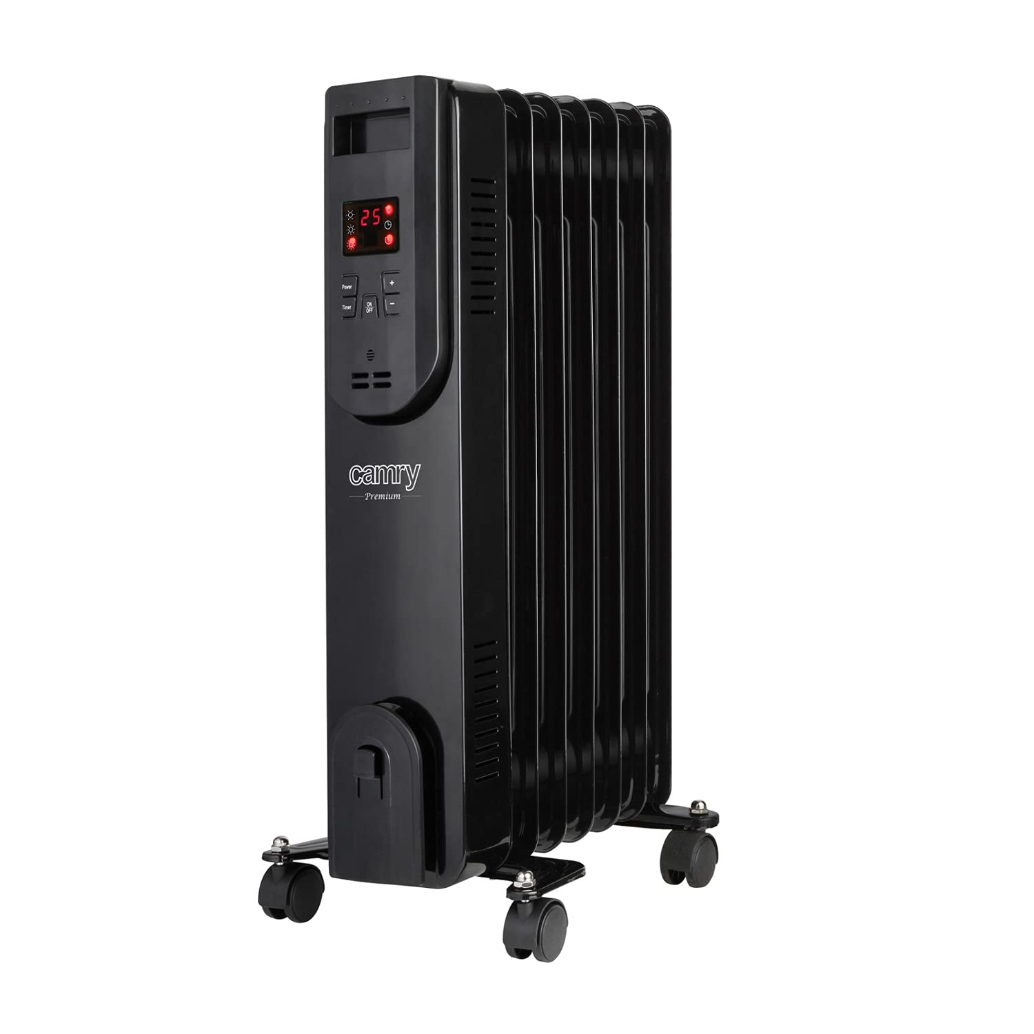 Camry CR7812 Calentador de Aceite Eléctrico con Pantalla LED Control Remoto 7 Varillas 3 Niveles de Calentamiento 600W / 900W / 1500W