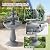 Grepatio Italian Outdoor Water Fountain, 3 Tiers Bubbler Garden Waterfalls Fountains, 40.6" H Tall Roman Pillar Floor Water Fountain for Indoor, Yard, Lawn and Garden Décor