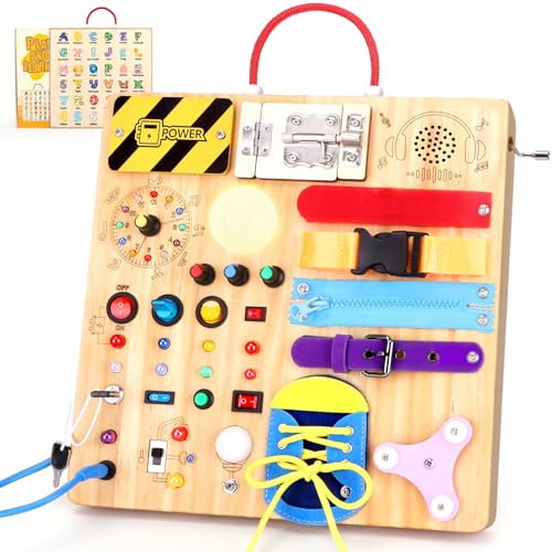 Image of Grarain Busy Board for Toddlers - Montessori Educational Toy for 1-3 Year Old Boys & Girls | Travel-Friendly Sensory Learning Activity | Ideal for Kids with Autism(Busy Board v3)