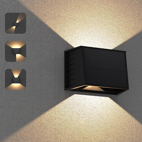 ILIKEPOW LED Wandleuchten für Außen, 3000K Warmweiß Solar...
