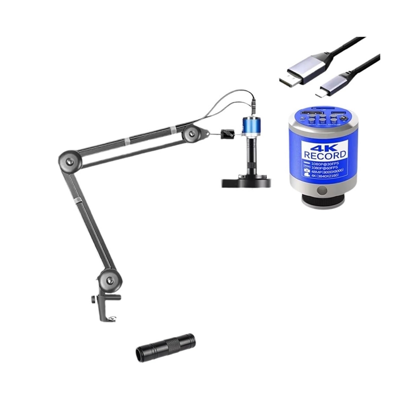 4K 48MP Electronic Digital Microscope for Soldering 150X Lens With HDM/I USB-C Mount Industrial Camera for Repair PCB(48MP HDMI USB Kit)