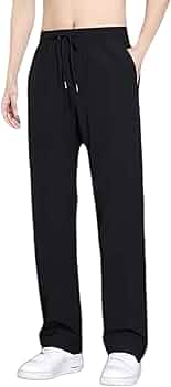 Pantalon D'été Homme En Soie Glacée - Léger, Respirant, Coupe Ample élastiquée, Parfait Pour Sport Et Détente