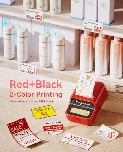 Image of NIIMBOT B21 Pro Label Maker, 300DPI HD Label Printer, Ideal for Notes,Photos, Study Graphics, Memo Maker,50x30mm Label(Red)