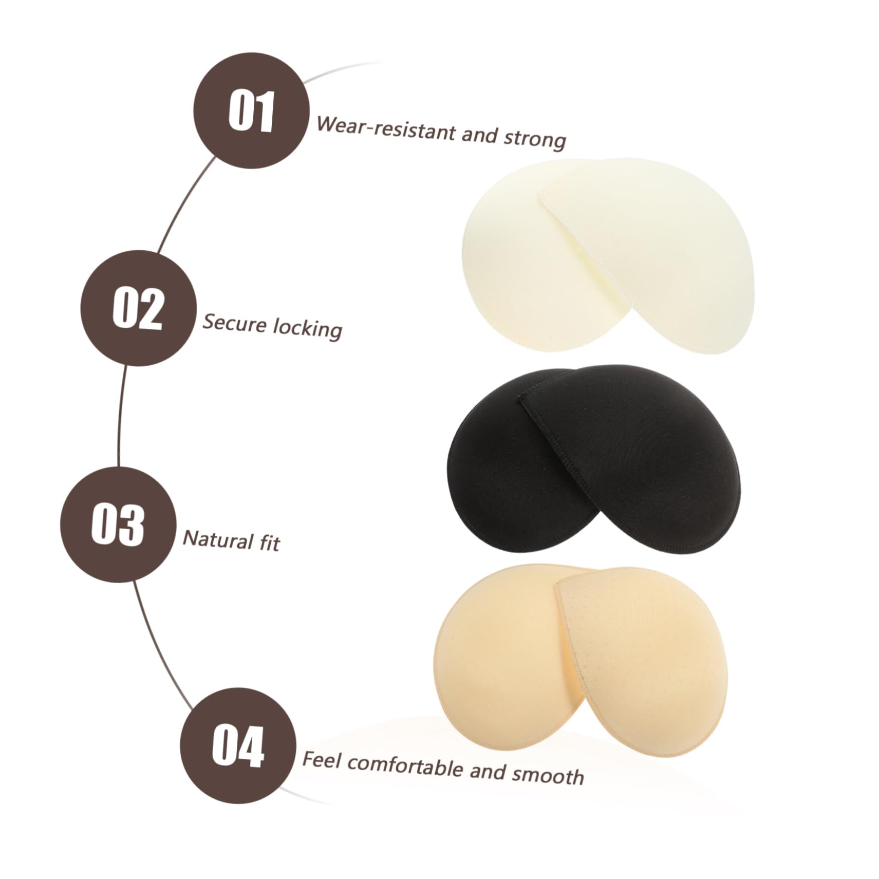Holibanna 6pares Almohadillas Para Sujetador Deportivo Inserciones De Esponja De Almohadillas Invisibles Para Traje De Baño y Yoga