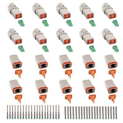 Connecteurs à 4 broches étanches DT JRready gris 14-20 AWG pour faisceau électrique