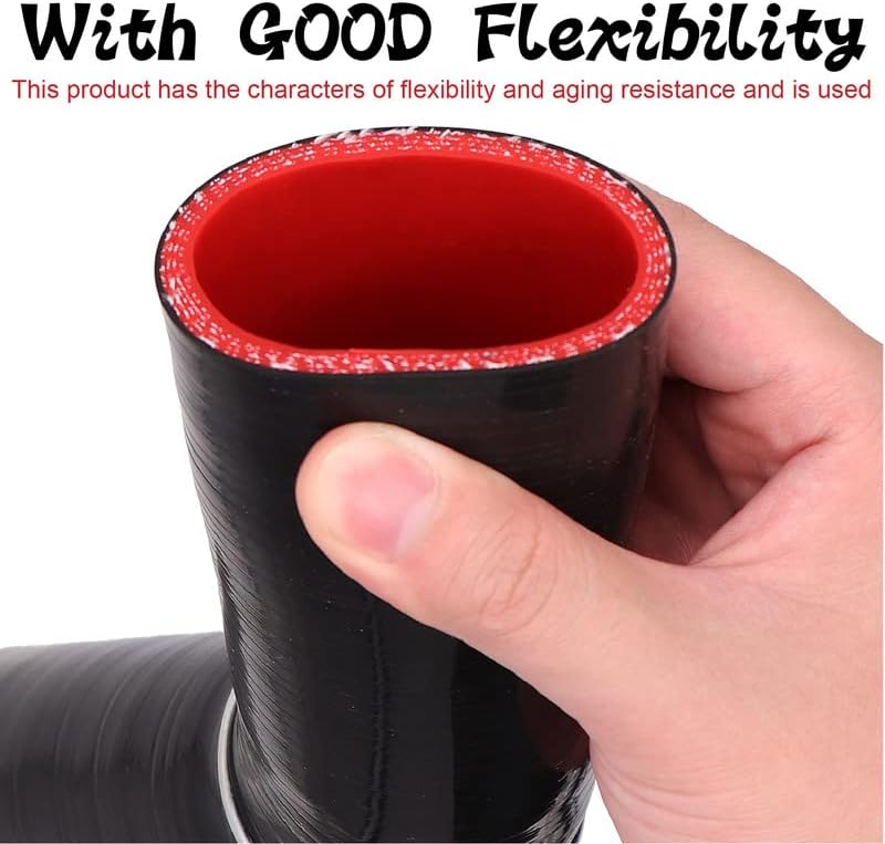 Miniatura 6 de Acoplador de codo de silicona de 45 grados de 4 capas de 2 pulgadas (51 mm) con abrazaderas de perno en T para tubo de intercooler de admisión de