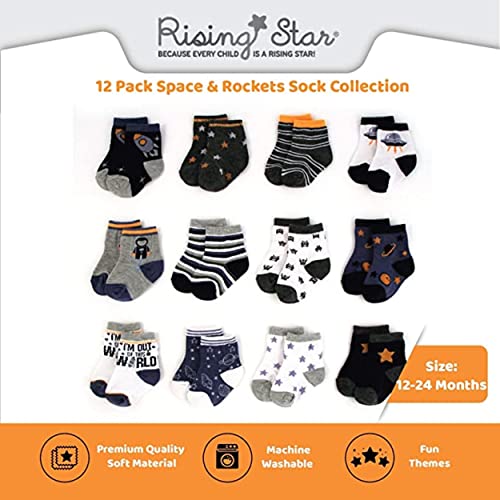 Rising Star Baby Socks - Boys & Girls, Newborn to 24 Months, Ankle Crew & Crew Socks2