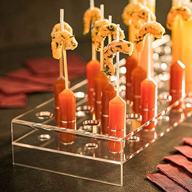 Restaurantware Clear Tek 17.7 x 5.9 x 2.2 Inch Test Tube Holder 1 Sturdy Rack For Cupcake Pipettes - Pipettes And Test Tubes Sold Separately 40 Slots Clear Acrylic Stand For Test Tubes