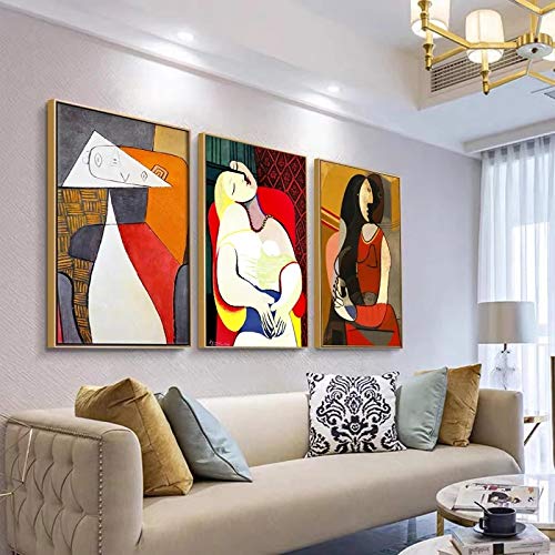 Impression sur toile Picasso : tableau art mural moderne et affiche décoration salon 20x30cm