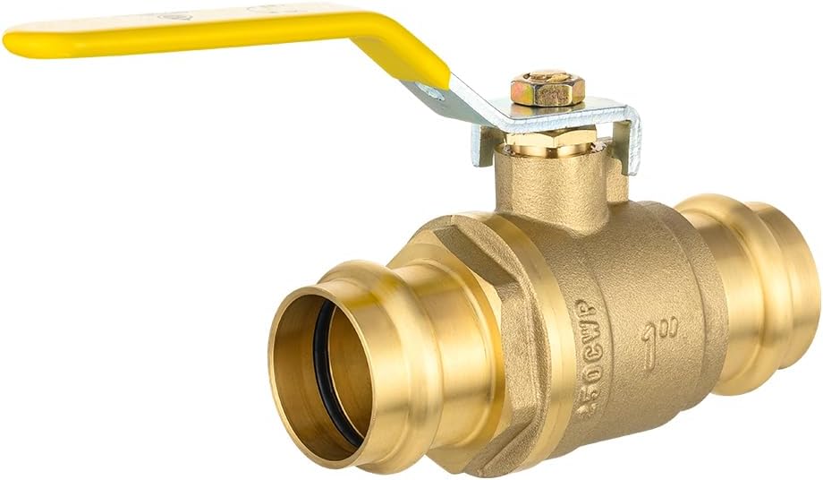 (Pack of 5) EFIELD 1/2" Copper Press Ball Valve with EPDM O-ring,1/4- Turn Full Port Shut Off Stop Ball Valve For Copper Tubing Connection, LF Brass,(VALVE242-5PCS)