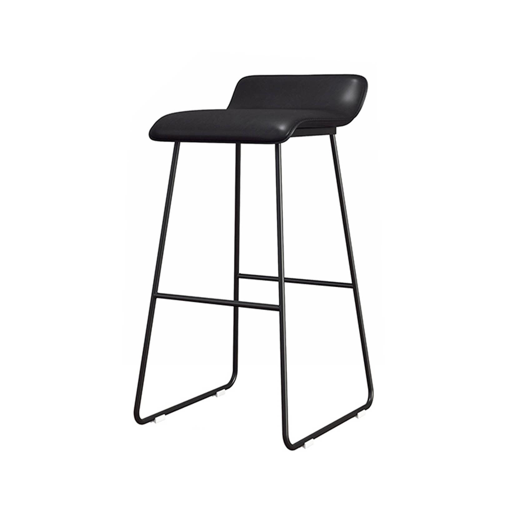 Tabouret de bar en métal et cuir imitation avec dossier chic