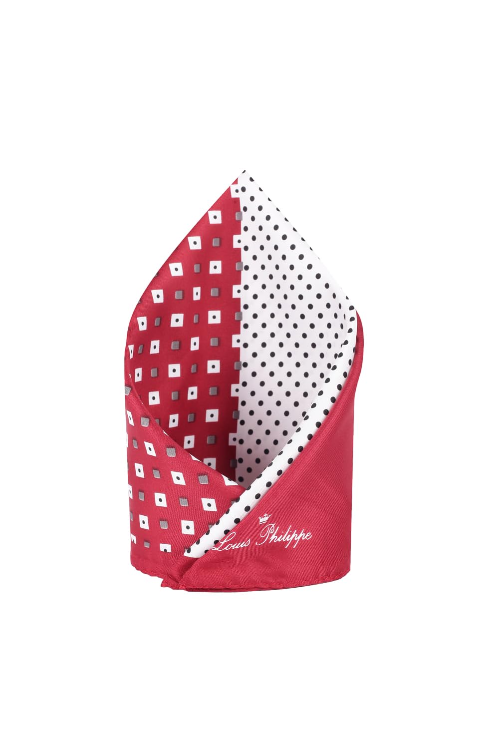 louis philippe Polyester Blend Men's Maroon Print Party Formal Pocket Square, Free Size-picture-31