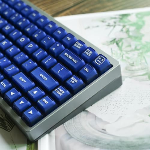 Image of 142 Keys SA Profile Blue Keycaps PBT Doubleshot Translucent Keycaps Set Fit for 61 /64 /87 /104 /108 Cherry Mx Switches ISO ANSI Mechanical Keyboars Alice Keyboard