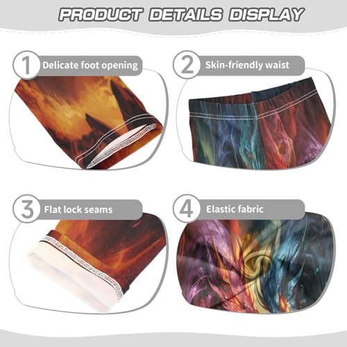 Bolaz Toddler Girls Leggings Printed Yoga Pants Leggings Fire Dragan Couple for Kids3