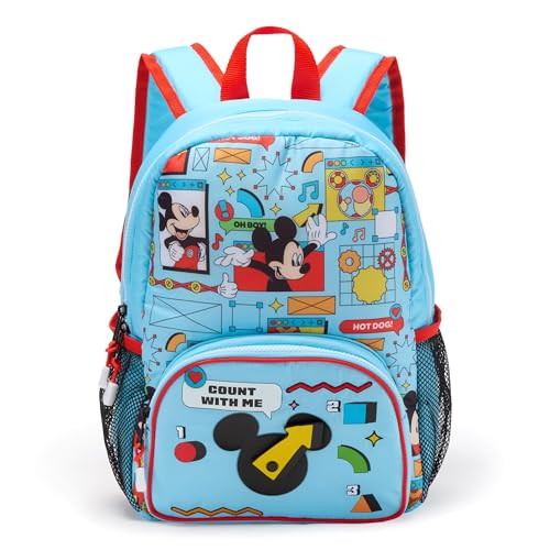 Disney Store Official Mickey Mouse Clubhouse Backpack - Kids Backpack with Embroidered Accents Adjustable Straps Zip Compartments & Mesh Pockets Screen Art Featuring Mickey Mouse - Water Resistant