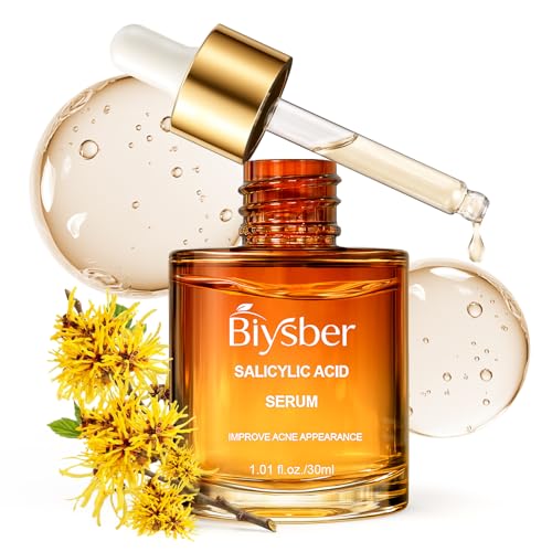 BIYSBER Salicylic Acid 2% Serum Solution for Face: Gently Exfoliating Facial Serum for Acne,Blackhead & Open Pores & Reduces Excess Oil - Hydrating& Soothing Skin Care Serum for Acne Prone&Oily Skin