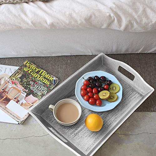 Set Of 3 Large Serving Trays W/Handles Nesting Breakfast Serving Trays Afternoon Tea Tray Decorative Rectangular Display Tray Set Nested Food Tray Butler Serving Tray For Kitchen Party Dinner Snack #TOP7