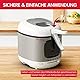 Moulinex Mega 2kg Fritteuse, Fritteuse mit Öl, Anti-Geruchs-Filter, regelbare Temperatur, leichte Reinigung, knusprige Pommes, 1.800 Watt, für bis zu 8 Personen, weiß/silber, AM4800