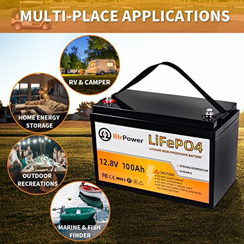 3Pack 100Ah Lifepo4 Batteries 12V Lithium Battery 5000+ Deep Cycle Battery With 100A Bms For Home Storage,Solar System,Off-Grid System,Rv,Trolling Motor,Marine #TOP6