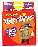Playhouse Super Spy Secret Codes Shiny Foil 28 Card Valentine Exchange Box with Envelopes for Kids