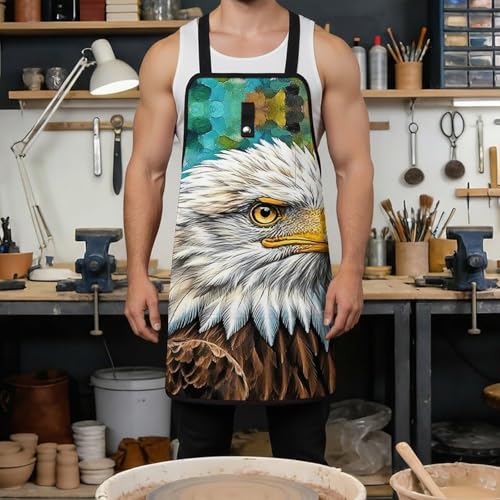 Delantal Bald Eagle para hombres y mujeres con 8 bolsillos miniatura 4