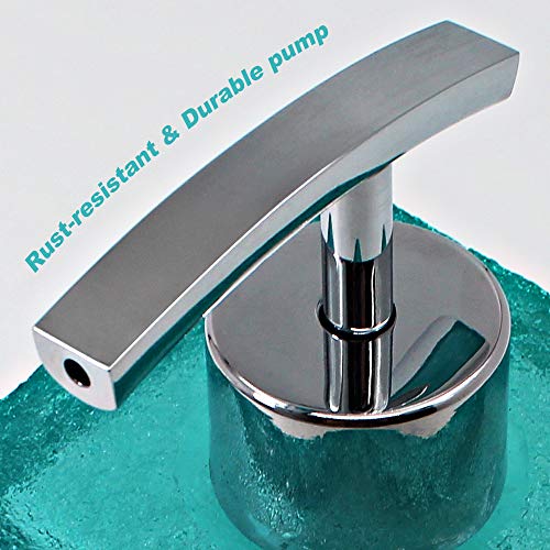 Cesun Resin Soap Dispenser with Rust Proof Stainless Pump for Bathroom, 13 Oz Square Bottles Dispenser for Soap, Lotion 2 Pack (Glacier)