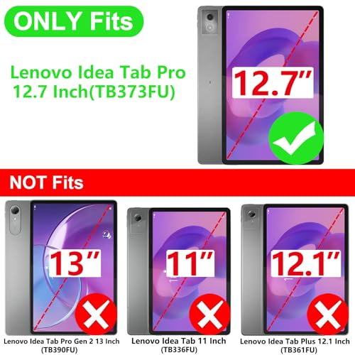 Image of Case for Lenovo Idea Tab Pro with Pen Holder Shockproof Cover for Lenovo Idea Tab Pro Case 12.7 Inch 2025,Black