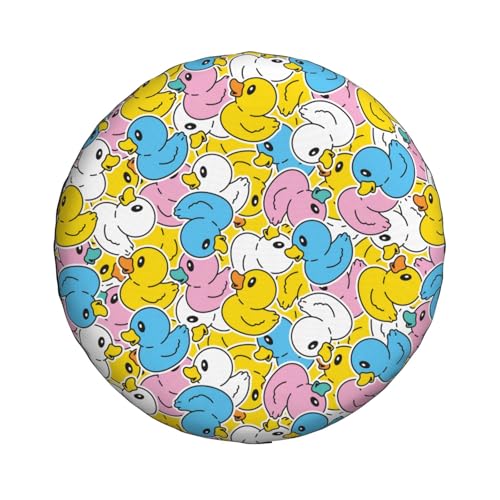 Image of Cute Duck Spare Tire Cover Universal Wheel Tire Cover Funny Cartoon Duck Tire Protectors for Travel Trailer Rv SUV Truck Camper and Many Vehicle 16 Inch