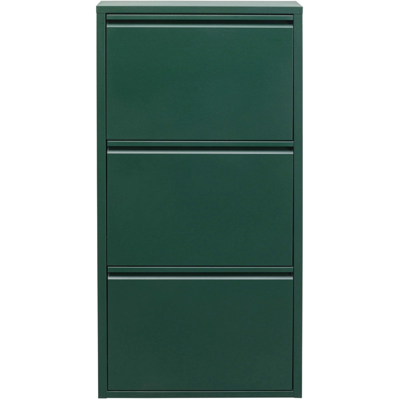 KARE Meuble à Chaussures Design Caruso, Vert, 103 x 50 x 15 cm, métal, avec 3 Rabats, Rangement à Chaussures pour 6 Paires de Chaussures, étroit, Peu encombrant, Haut, étagère à Chaussures, entrée