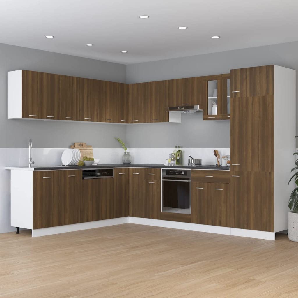Armadi e stoccaggio,Armadi da cucina,Armadio frigorifero Rovere Marrone 60x57x207 cm Legno Ingegnerizzato